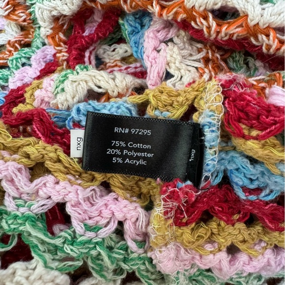 Boston Proper Crochet Sweater Rainbow Stripe Size Medium - Picture 7 of 8